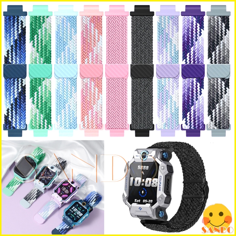 imoo watch phone Z3 Z1 X10 Z5 Z6 Z7 Z2 สีรุ้งไนลอนถักนาฬิกาข้อมือสายนาฬิกาแม่เหล็กไนลอนเปลี่ยนสําหรั