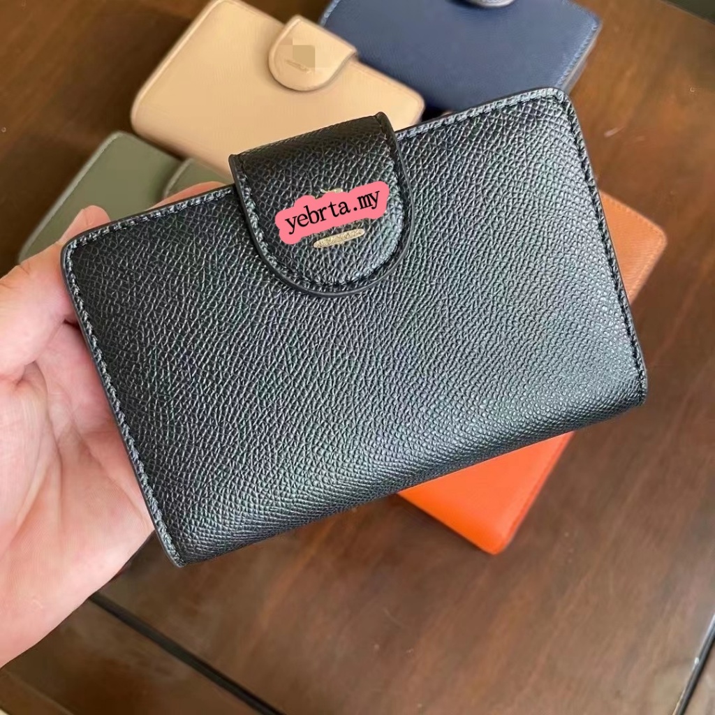 เยบร้า. C0082 6390 C3454 C3375 C3452 C3453 3773 C4899 Medium Corner Zip Wallet Leather Women Fold Ov