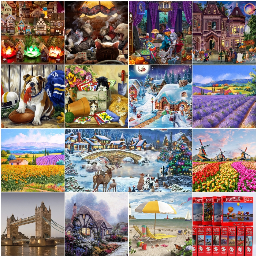 500 ปริศนา จิ๊กซอว์ผู้ใหญ่ จิ๊กซอว์ภูมิทัศน์ จิ๊กซอว์ภาพวาดสีน้ํามัน จิ๊กซอว์สัตว์ จิ๊กซอว์ของเล่นเด็ก ของเล่นผู้ให