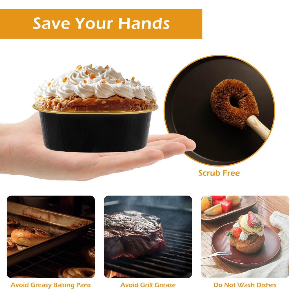 400/200/100 ชิ้น ถ้วยฟอยล์อลูมิเนียม ทนความร้อน 68 มล. พร้อมฝาปิดใส ถาดทรงรี ใหญ่ ทรงกลม ถาดฟอยล์ทำขนม ฟอยล์อบขนม แบบหนาพิเศษ อลูมิเนียมฟอยล์ คัพเค้ก มัฟฟิน ทาร์ต ฟอยล์+ฝา วยฟอยล์อลูมิเนียม อเนกประสงค์ กันน้ํามัน สําหรับเตาอบ ไมโครเวฟ - รูปที่ 6