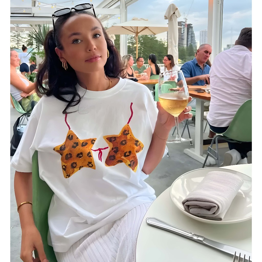 HPSOM✨เสื้อยืดผู้หญิง เสื้อ สไตล์อเมริกันวินเทจ แขนสั้น ดีไซน์โอเวอร์ไซซ์ คอกลม สวมใส่สบาย ระบายอากาศดี