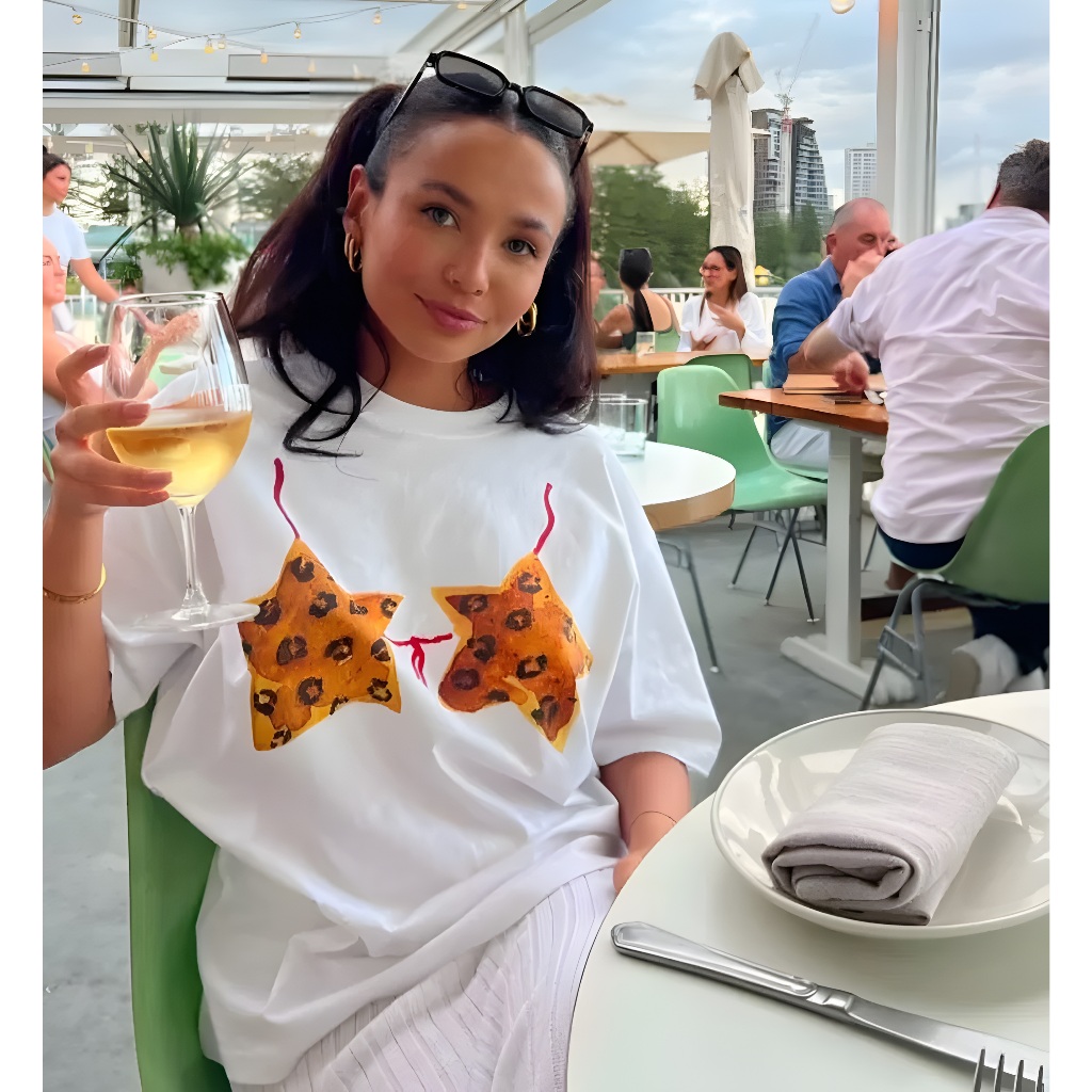 HPSOM✨เสื้อยืดผู้หญิง เสื้อ สไตล์อเมริกันวินเทจ แขนสั้น ดีไซน์โอเวอร์ไซซ์ คอกลม สวมใส่สบาย ระบายอากาศดี - รูปที่ 2