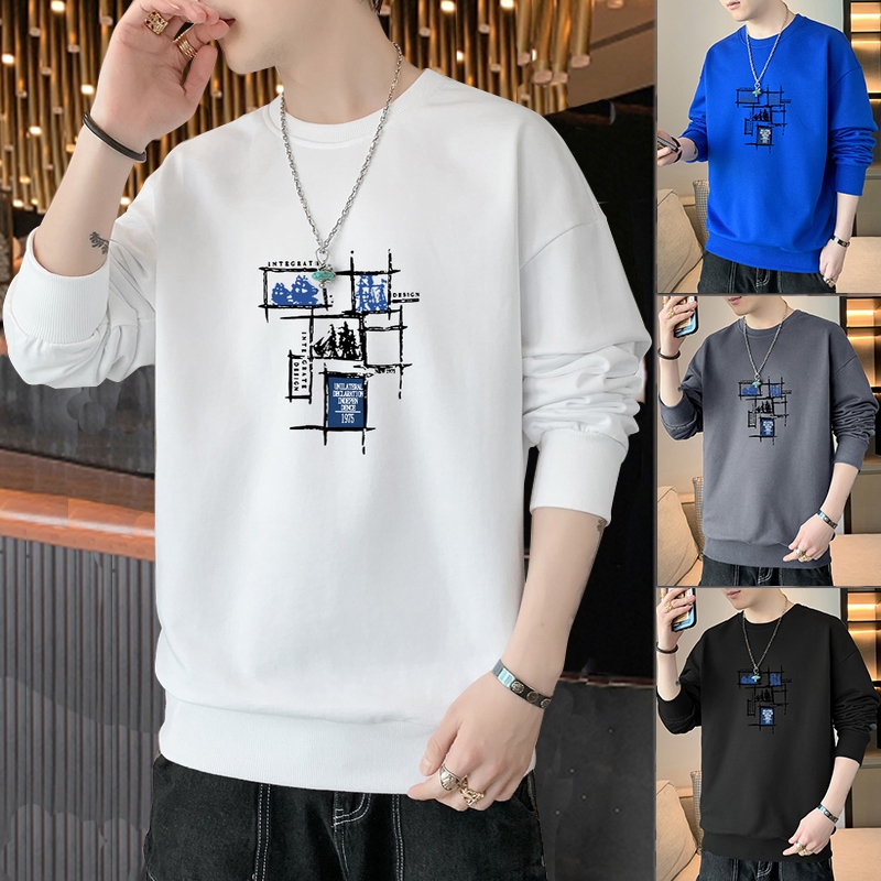 เสื้อกันหนาวแขนยาวผู้ชาย สำหรับฤดูใบไม้ผลิและฤดูใบไม้ร่วง ใส่ได้ทั้งเล่นกีฬาและพักผ่อน