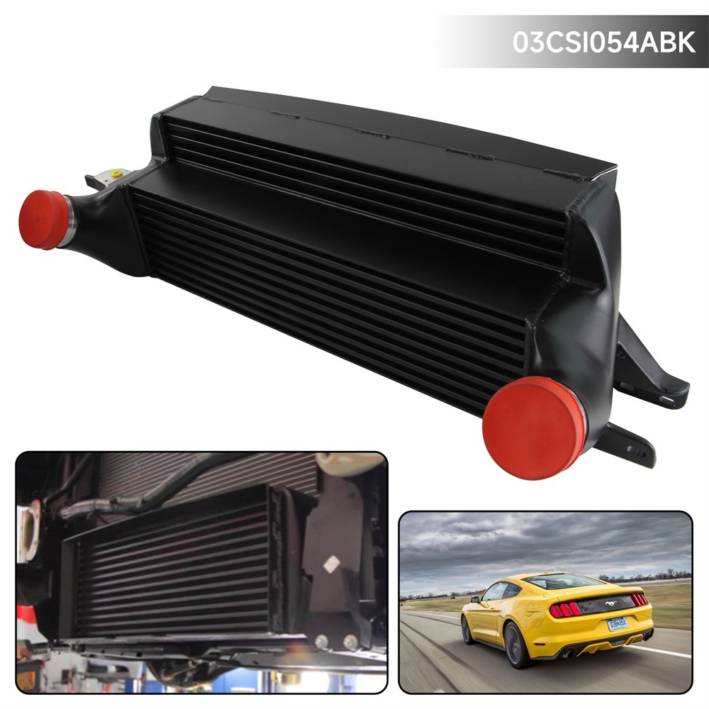 Bolt On Performance Intercooler สําหรับ EVO1 Ford Mustang EcoBoost 2.3L 2015-2020 สีเงิน/ดํา
