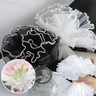 YFE 28cmx4.5M กระดาษห่อดอกไม้ Wave เส้นด้าย Florist Bouquet …