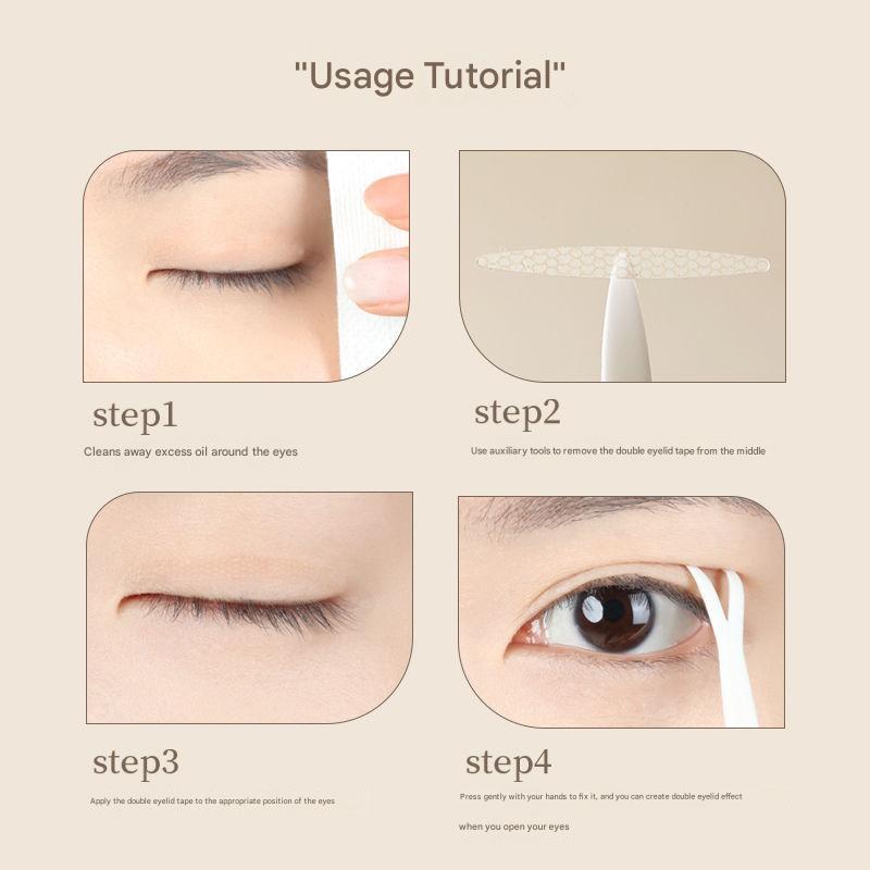 สติกเกอร์ตาสองชั้นที่มองไม่เห็น Natrual Eyelid Tape Breathable Eyelid Strips กันน้ํา 200PCs ธรรมชาติไม่มีรอยต่อ Sticky Lace Eyelid เทปสติกเกอร์เหงื่อ Breathable Eye เทป - รูปที่ 6