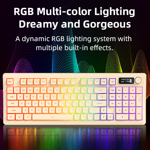 K820 Series ไร้สายบลูทูธ Tri-mode คีย์บอร์ดแบบพกพา RGB Backlit คีย์บอร์ดเงียบสํานักงาน 2.4G สําหรับแ