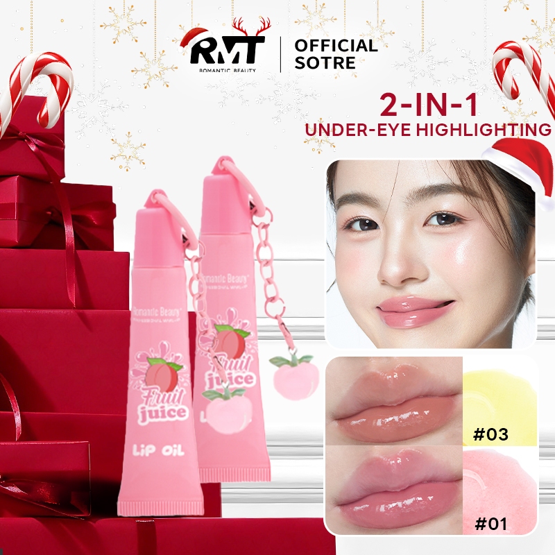 RMT Makeup Lip gloss Fruit Series Lipstick สี เปล่งประกายยาวนาน Lip care เพิ่ม VE