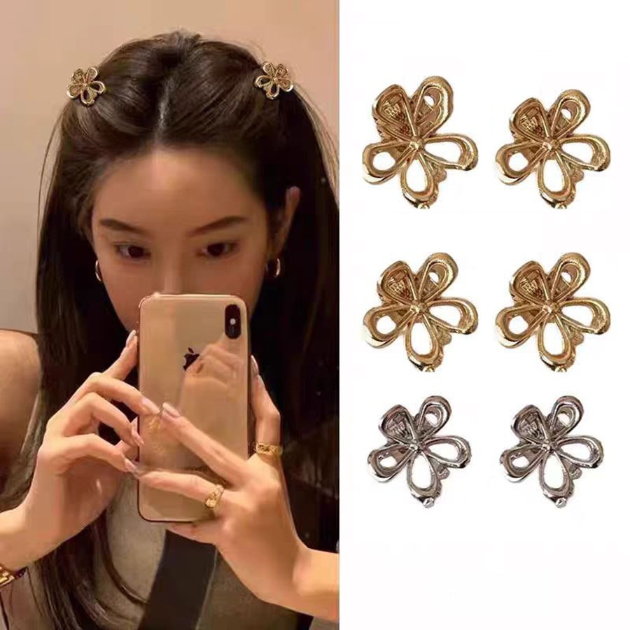 คลิปผมสไตล์เจ้าหญิงทรงดอกไม้ทำจากโลหะพรีเมียม จับได้ง่ายและสวยงาม