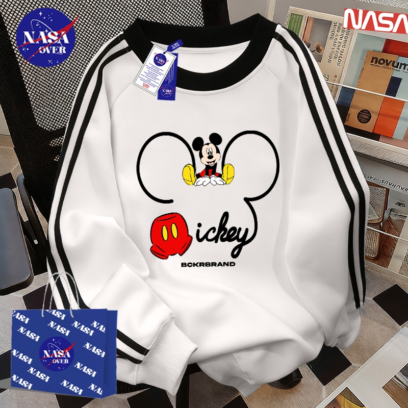 【จัดส่งจากกรุงเทพฯ】 NASA ฤดูหนาว แฟชั่น ลายการ์ตูน หนู oversize สเวตเตอร์คอกลม แขนยาว ยูนิเซ็กส์YG503