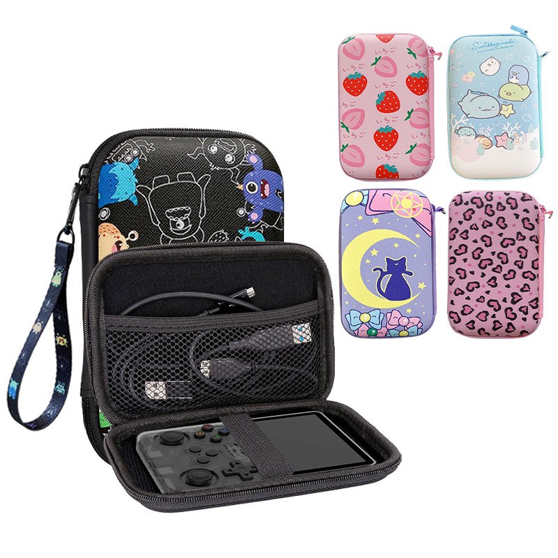 แฟชั่นสําหรับ R36S R36H RG35XX H R36 PRO K36 คอนโซลวิดีโอเกมกระเป๋าถือกระเป๋ากล่องฝาครอบป้องกันอุปกร