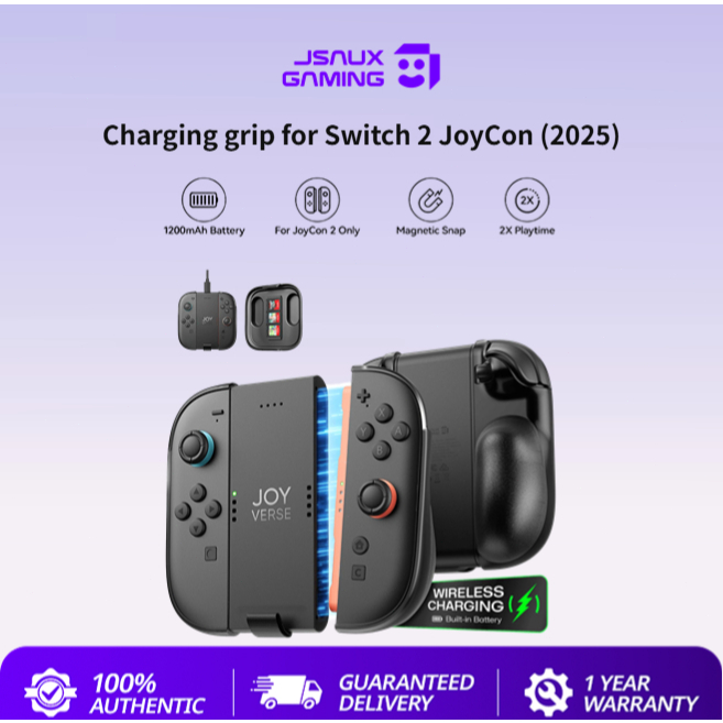 JSAUX Joy-Con All Arounder Grip Case สําหรับ Nintendo Switch 2 พร้อมฝาครอบการเดิ