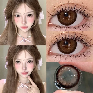 YIMEIXI คอนแทคเลนส์แบบใช้แล้วทิ้งรายวัน 2 ชิ้นเกรด 14.5 มม.สีน้ําตาลเลนส์ธรรมชาติ Safe WT 40%