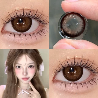 YIMEIXI คอนแทคเลนส์แบบใช้แล้วทิ้งรายวัน 2 ชิ้นเกรด 14.5 มม.สีน้ําตาลเลนส์ธรรมชาติ Safe WT 40%