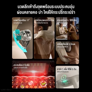 Philips เครื่องคอ บ่า ไหล่ ไฟฟ้าอัจฉริยะ Neck And Shoulder Massager ประคบร้อน แก้ปวดไหล่ นวดไหล่ นวดคอ เครื่องนวดพกพา ของขวัญ PPM3325/ PPM3207N รับประกัน 2 ปี