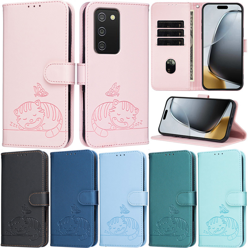 เคสฝาพับหนังแมว Retro หรูหรา ใส่การ์ด ขาตั้ง สําหรับ Samsung Galaxy S20 FE/S10 Plus/S20 Ultra/S9 Plus/S20 Plus/S8 Plus/S7 Edge/S9+/S10+/S20+/S8+