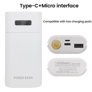2-Slot 21700/18650 Power Bank Case Solder-Free PD Multi-Protocol QC3.0 Fast Charging กล่องแบตเตอรี่
