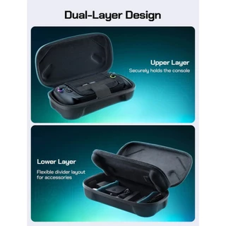 JSAUX กระเป๋าถือสําหรับ ROG Xbox Ally / ROG Xbox Ally X (2025) เปลือกแข็งป้องกัน Double-Decker, Dual Layer กระเป๋าเดินทางแบบพกพาเหมาะกับอะแดปเตอร์, Cable-BG0136