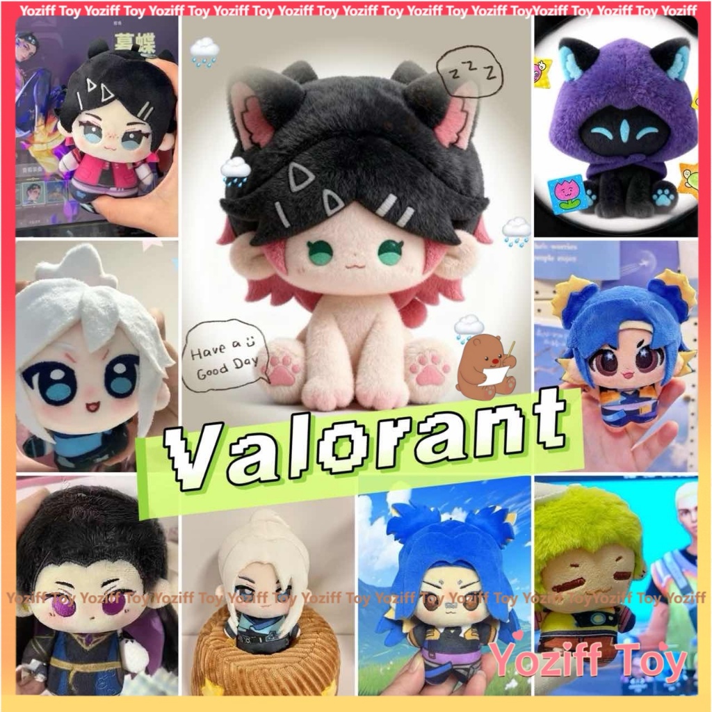 10 ซม.เกม Valorant Jett Clove Gekko ตุ๊กตาตุ๊กตา,พิมพ์ปลาดาวตุ๊กตาจี้คอสเพลย์ตุ๊กตาของเล่นกระเป๋าเป้