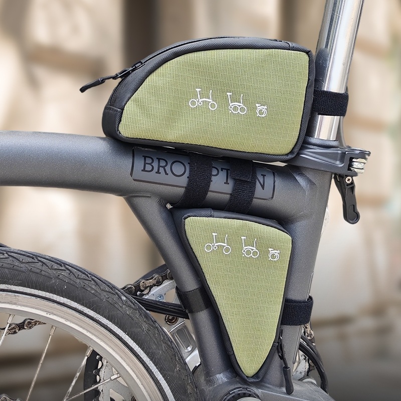 กระเป๋าบนและใต้โครงจักรยาน Brompton แบบเปิดปุ่ม.Zip ขยายได้ ติดตั้งง่าย
