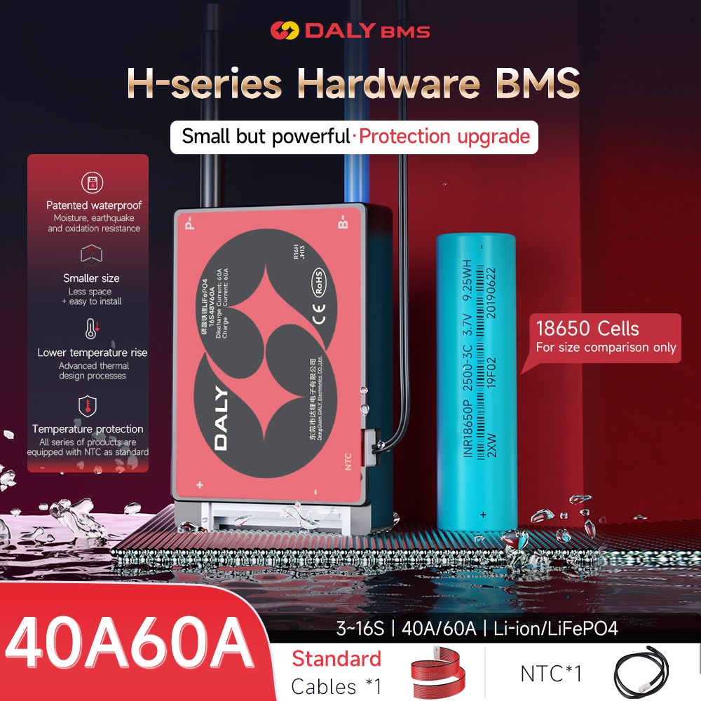 DALY ฮาร์ดแวร์ BMS 12V 24V Lifepo 4 4S 8S 20A 60A 40A BMS