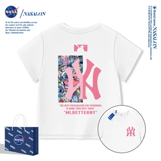 NASA เสื้อยืดเด็ก ผ้า cotton 100% ลายแบรนด์เนมสุดเท่ ทรงหลวม ระบายอากาศดี สำหรับเด็กชาย-หญิง ทรงสวมใส่สบาย