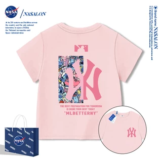NASA เสื้อยืดเด็ก ผ้า cotton 100% ลายแบรนด์เนมสุดเท่ ทรงหลวม ระบายอากาศดี สำหรับเด็กชาย-หญิง ทรงสวมใส่สบาย
