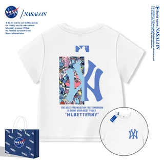 NASA เสื้อยืดเด็ก ผ้า cotton 100% ลายแบรนด์เนมสุดเท่ ทรงหลวม ระบายอากาศดี สำหรับเด็กชาย-หญิง ทรงสวมใส่สบาย