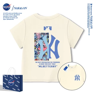 NASA เสื้อยืดเด็ก ผ้า cotton 100% ลายแบรนด์เนมสุดเท่ ทรงหลวม ระบายอากาศดี สำหรับเด็กชาย-หญิง ทรงสวมใส่สบาย