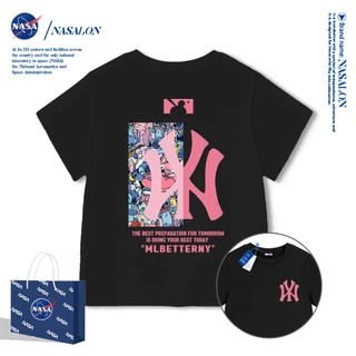 NASA เสื้อยืดเด็ก ผ้า cotton 100% ลายแบรนด์เนมสุดเท่ ทรงหลวม ระบายอากาศดี สำหรับเด็กชาย-หญิง ทรงสวมใส่สบาย