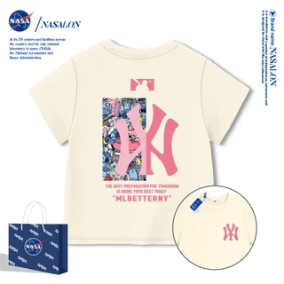 NASA เสื้อยืดเด็ก ผ้า cotton 100% ลายแบรนด์เนมสุดเท่ ทรงหลวม ระบายอากาศดี สำหรับเด็กชาย-หญิง ทรงสวมใส่สบาย