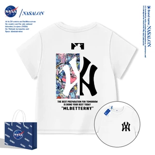 NASA เสื้อยืดเด็ก ผ้า cotton 100% ลายแบรนด์เนมสุดเท่ ทรงหลวม ระบายอากาศดี สำหรับเด็กชาย-หญิง ทรงสวมใส่สบาย