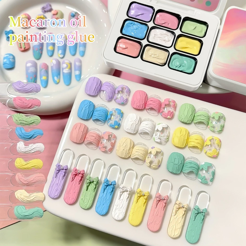 Jilradia ยาทาเล็บเจล Macaron Oil Painting มีให้เลือก 9 สี ติดทนนาน เหมาะสำหรับงานศิลปะตกแต่งเล็บแบบ 3 มิติ