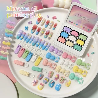 Jilradia ยาทาเล็บเจล Macaron Oil Painting มีให้เลือก 9 สี ติดทนนาน เหมาะสำหรับงานศิลปะตกแต่งเล็บแบบ 3 มิติ