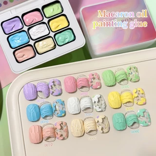 Jilradia ยาทาเล็บเจล Macaron Oil Painting มีให้เลือก 9 สี ติดทนนาน เหมาะสำหรับงานศิลปะตกแต่งเล็บแบบ 3 มิติ