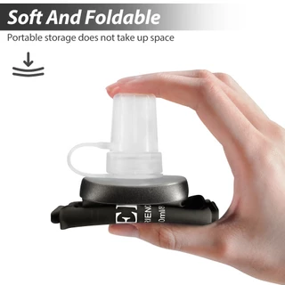 150ml 250ml 500ml ขวดน้ำกีฬาแบบพับได้ TPU ซิลิโคนพับขวดน้ําสําหรับกีฬากลางแจ้งมาราธอนวิ่งจ๊อกกิ้งฟิตเนสแบบพกพาขวดนุ่ม BPA ฟรี