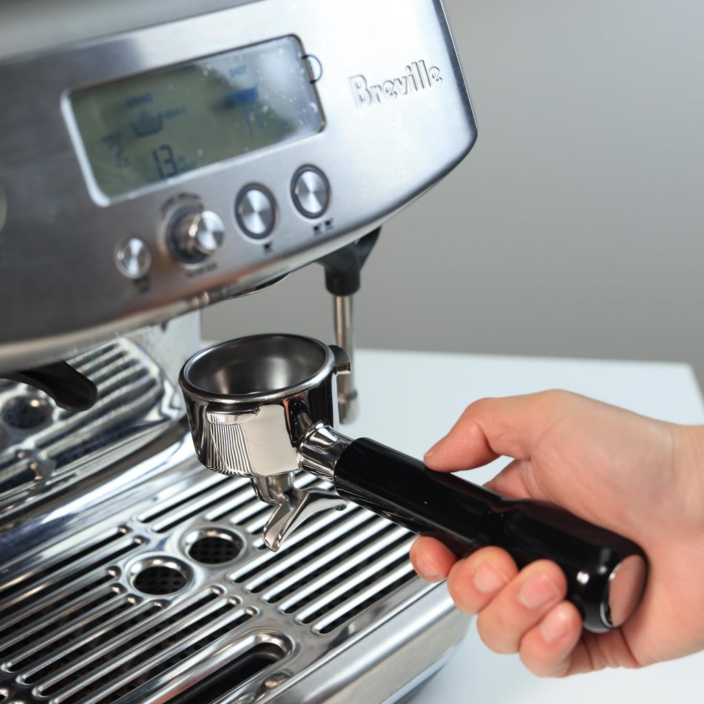 54 มม.สแตนเลส Portafilter Double Spout Coffee Portafilter สําหรับ Breville Barista Express, Bambino,