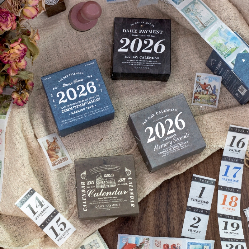 Journal GO 365pcs Vintage 365 วันชีวิตทุกวัน Washi สติกเกอร์เทปสําหรับ Collage Junk Journal Planner 