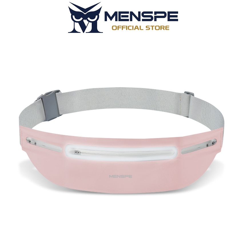 MENSPE เมนสพีอี กระเป๋าคาดเอวกีฬากลางแจ้งบางเฉียบสามกระเป๋าซิปปรับกันน้ํา ฉ แอนนี่ แพ็คพร้อมแถบสะท้อนแสง