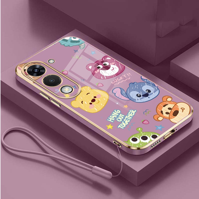 Vivo Y31 5G VIVO Y31 Disney Strawberry Bear Stitch Multi Element Case Square TPU Soft Case