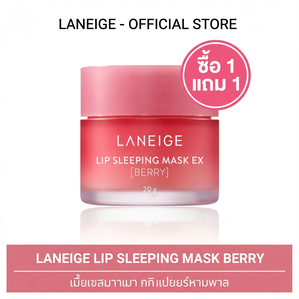 [(ซื้อ 1 แถม 1)] LANEIGE Lip Sleeping Mask (เบอร์รี่) 20g LANEIGE Lip Sleeping Mask กลิ่นหอมเบอร์รี่