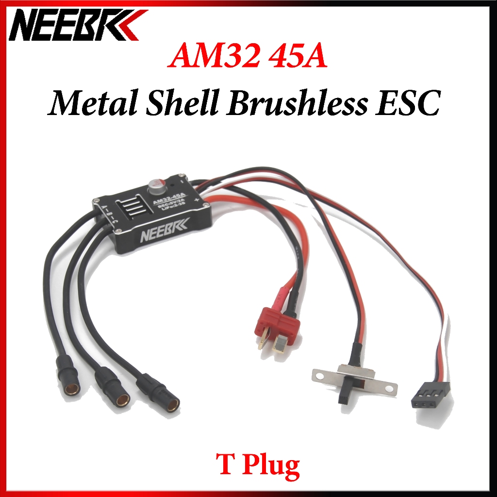 NEEBRC AM32 45A เปลือกโลหะปลั๊ก ESC T แบบไม่มีแปรงสําหรับ 1/12 RC Crawler รถ