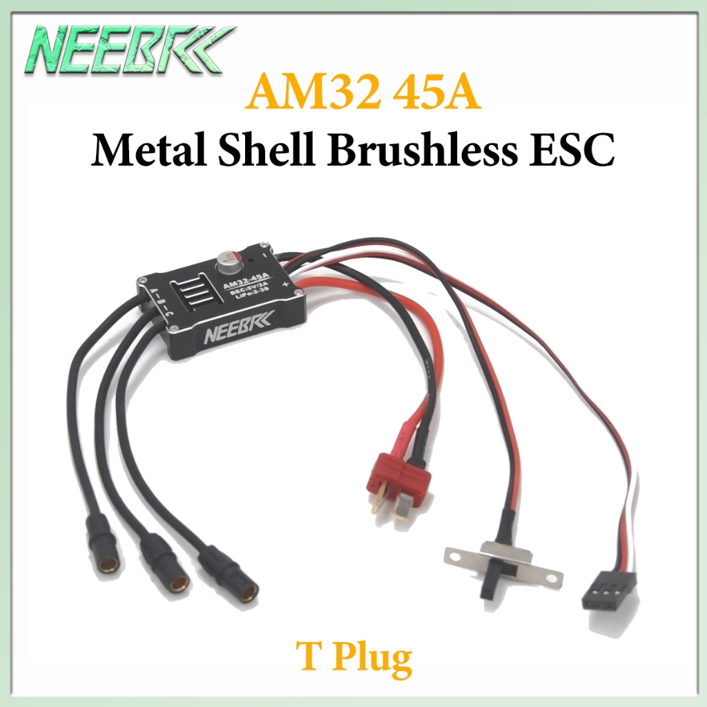 NEEBRC AM32 45A Metal Shell Brushless ESC T Plug สําหรับ 1/12 ปีนเขา/ปิดแผนที่รถ