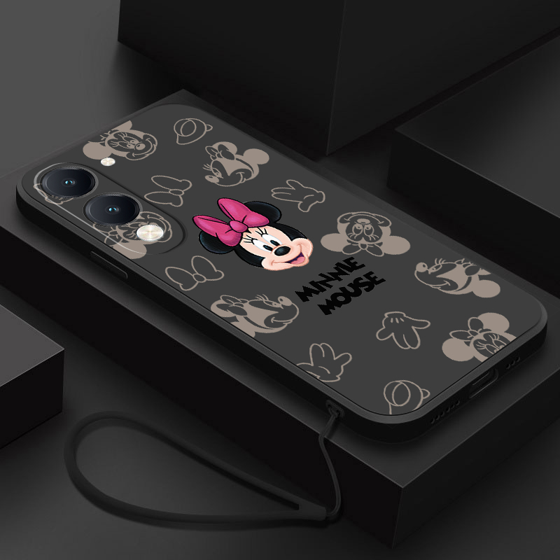 Vivo Y31 5G Vivo Y31 Casing Cartoon Minnie Mobile Case Cute Liquid Silicon Full Protect Cover
