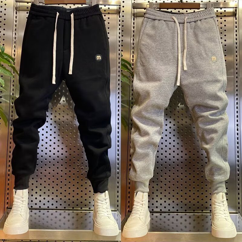 กางเกงลําลองผู้ชาย 2022 ฤดูใบไม้ร่วงผู้ชายอินเทรนด์ All-Match Casual Skinny Sweatpants ปักตัวอักษร Slim-fit Sweatpants