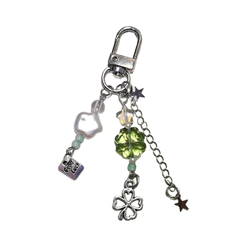 โชคดีสี่ใบโคลเวอร์ห่วงโซ่โทรศัพท์ลูกปัดเชือกเส้นเล็กกระเป๋ากล้องจี้ - รูปที่ 7