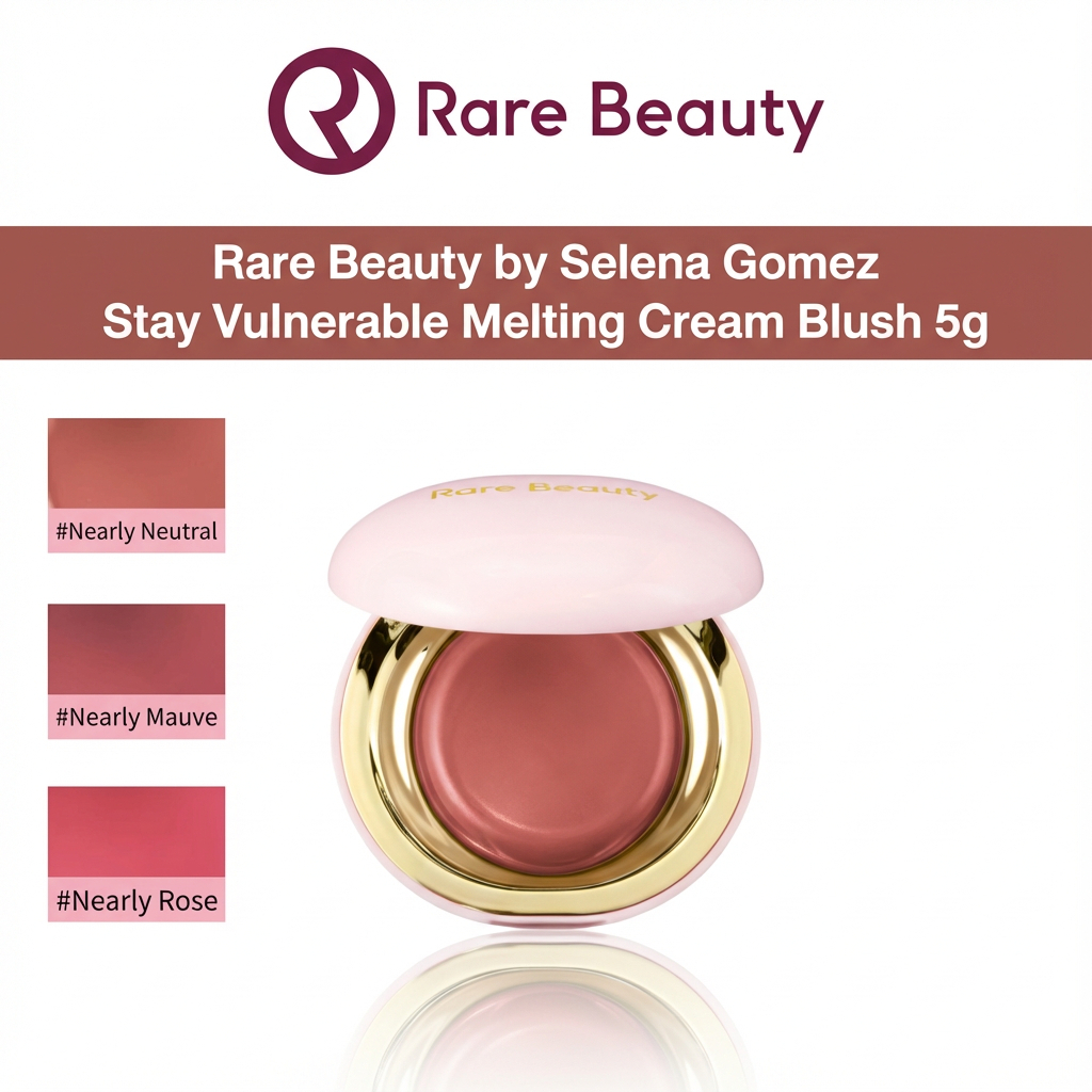 ของแท้ 100% Rare Beauty by Selena Gomez Stay Vulnerable Melting Cream Blush 5g#Neutral#Rose#Mauve.