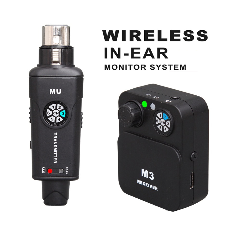 ระบบมอนิเตอร์ในหูไร้สาย 2.4Gโมโน/สเตอริโอเครื่องรับส่งสัญญาณไออีเอ็มไร้สายสําหรับสตูดิโอ/วงดนตรี/การแสดงสด