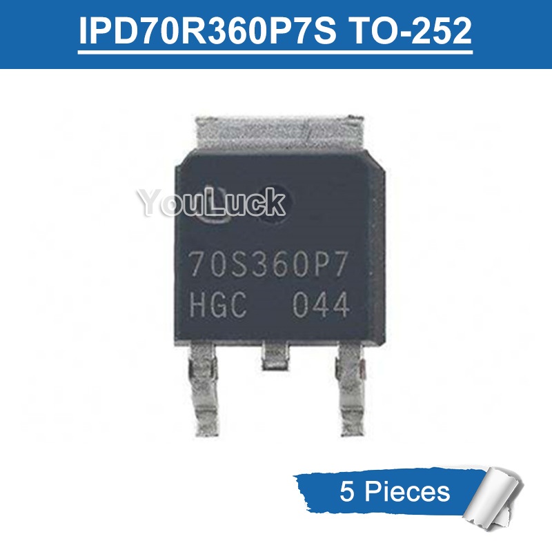 5pcs Original 70S360P7 IPD70R360P7S TO-252 12.5A/700V N-Channel MOSFET ทรานซิสเตอร์ใหม่