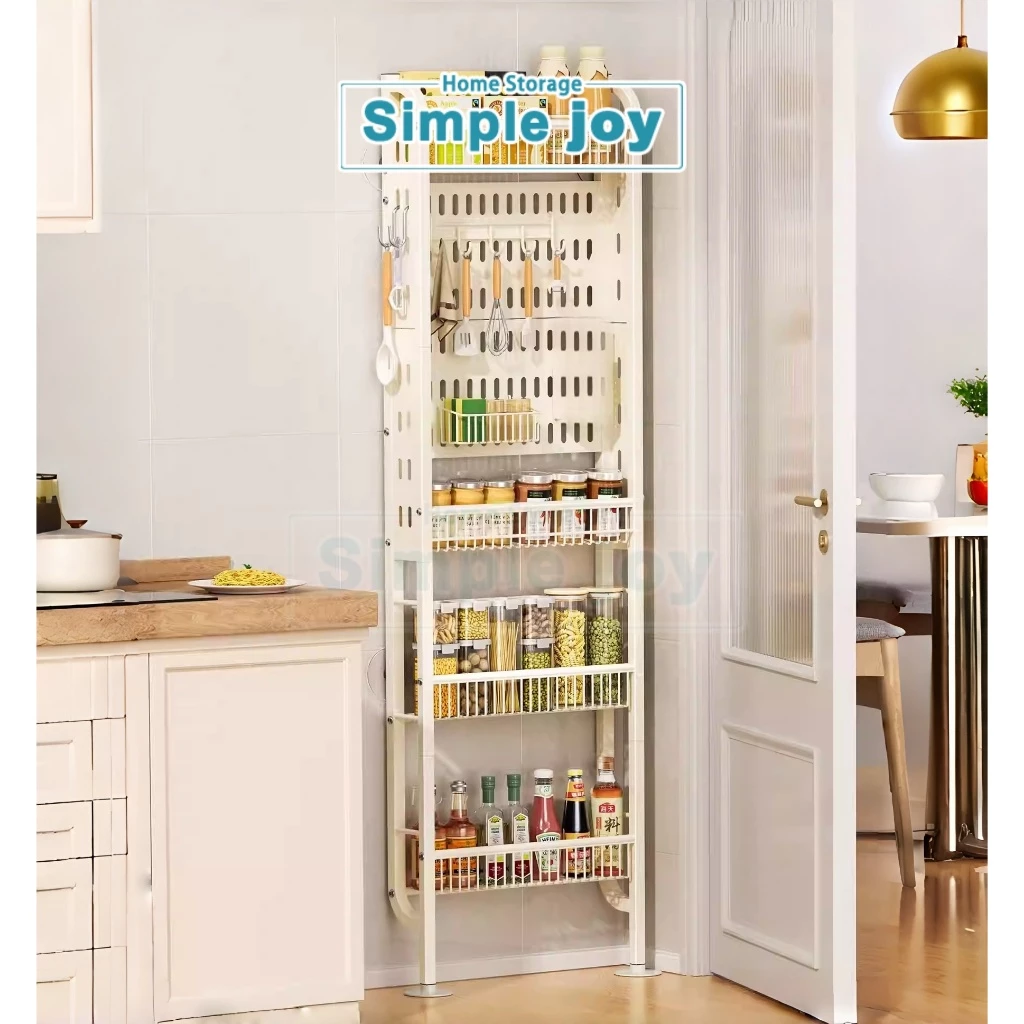 SimpleJoy ชั้นวางของ 4 ชั้น แบบแคบพิเศษ กว้าง 9 ซม. ไม่ต้องเจาะ โครงเหล็กแข็งแรง ประหยัดพื้นที่